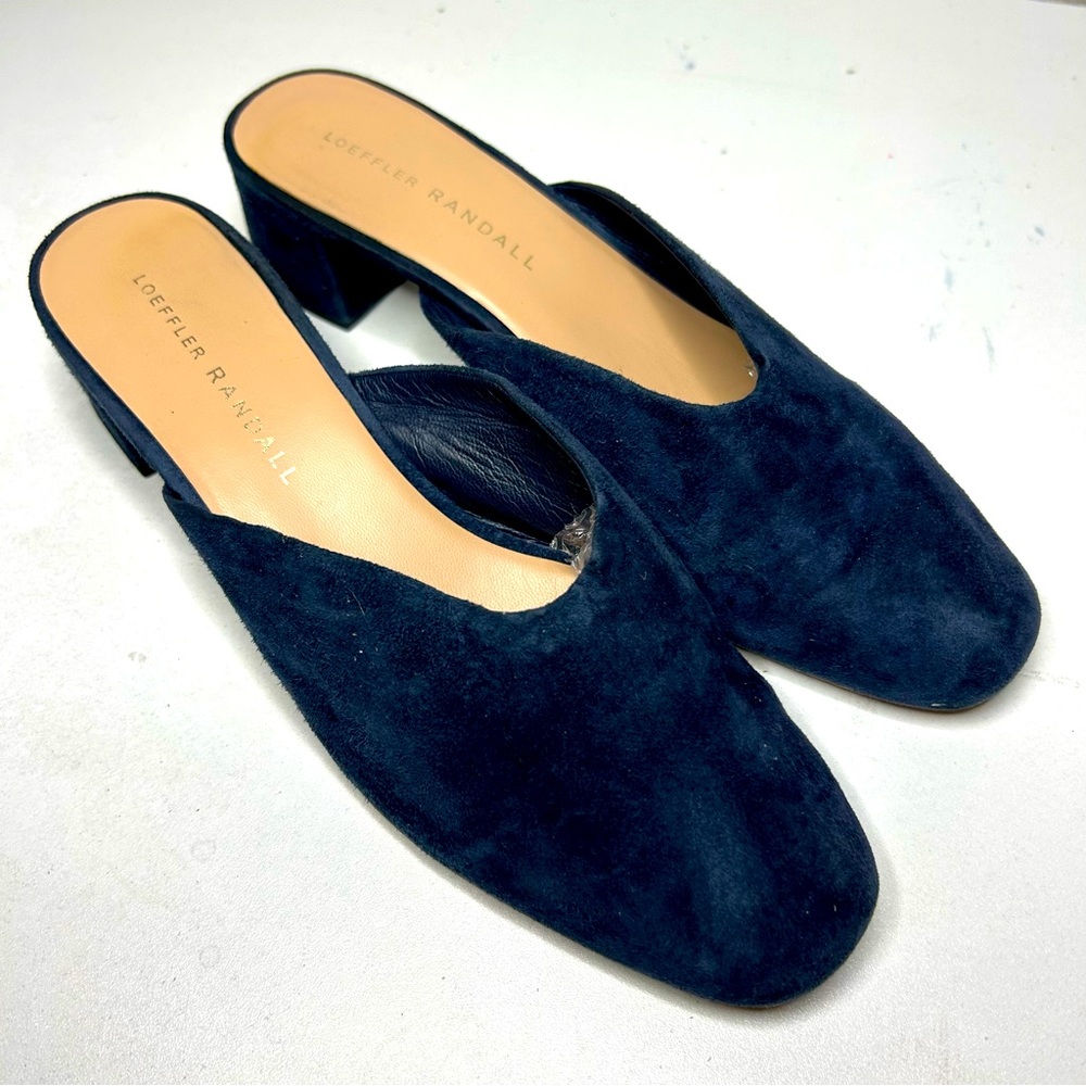 Loeffler Randall  Dahlia Blue Suede Slide On Mules 6B